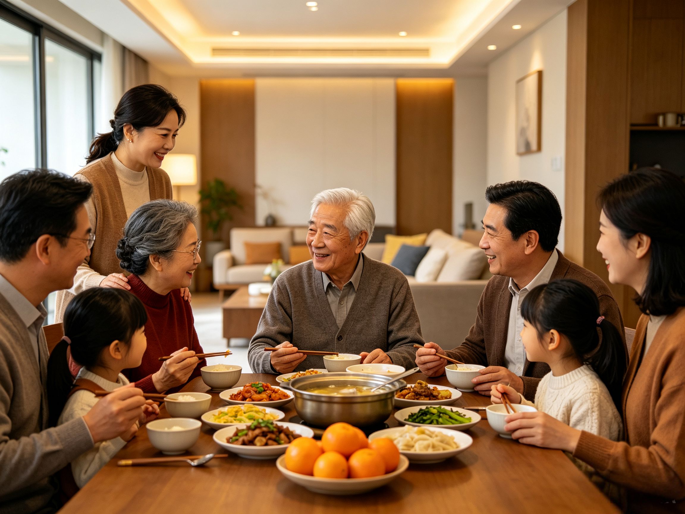 与子女家庭聚会